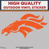 Orange Bronco Horse Head,  Die Cut High Quality Vinyl Sticker left facing