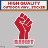 Resist Fist.  High Quality Vinyl Stickers Red