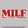 MILF, Man I Love Fishing,  High Quality Vinyl Stickers red