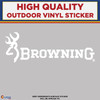 Browning Text, Die Cut High Quality Vinyl Stickers white