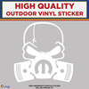 Mopar Skull, Die Cut High Quality Vinyl Stickers white