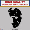 Jason Mask Face, Friday the 13th Movie, Die Cut High Quality Vinyl Stickers Black