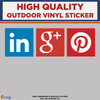 Social Media Icons, High Quality Vinyl Stickers, Linkedin, Google, Pinterest