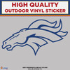 Bronco  Die Cut Horse Head Logo Outline, High Quality Vinyl Stickers Left Facing Blue