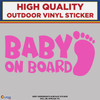 Baby on Board Footprint, Die Cut High Quality Vinyl Stickers