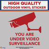 You Are Under Video Surveillance, Die Cut High Quality Vinyl Sticker Decals red
