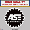 ASE Certified Black Logo, High Quality Vinyl Stickers black