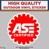 ASE Certified Red Logo, High Quality Vinyl Stickers red