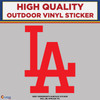 LA, High Quality Die Cut Vinyl Stickers Red