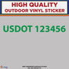 Personalized US DOT die cut vinyl stickers set of 2 grass green