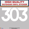 303 Die Cut Vinyl Sticker Decal white