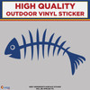 Die Cut Fish Bone Skeleton, High Quality Vinyl Stickers blue