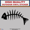 Die Cut Fish Bone Skeleton, High Quality Vinyl Stickers black