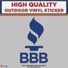 Die Cut BBB, Better Business Bureau,  High Quality Vinyl Stickers blue