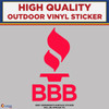 Die Cut BBB, Better Business Bureau,  High Quality Vinyl Stickers red