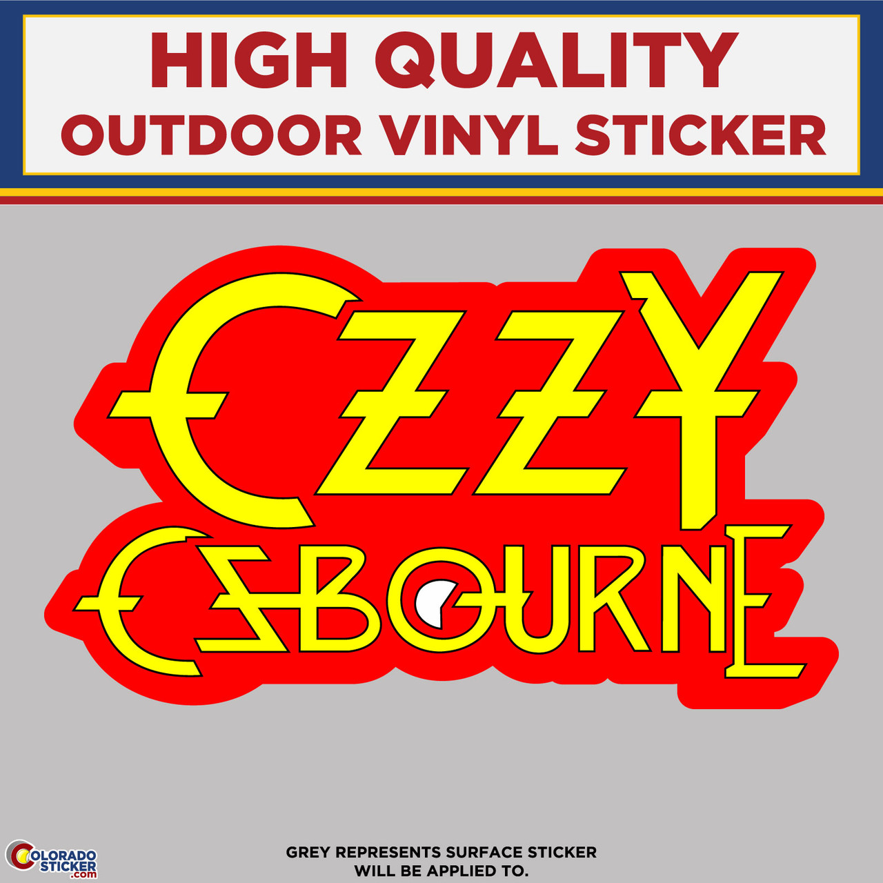 Ozzy Osbourne Red and Yellow, High Quality Vinyl Stickers Perfect