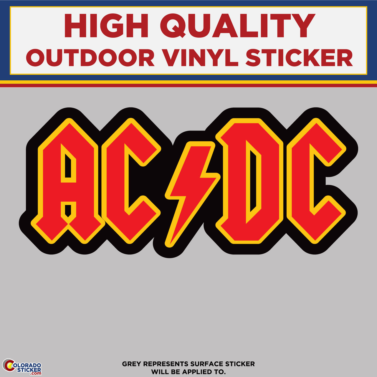 ACDC Logo, High Quality Vinyl Sticker Decals