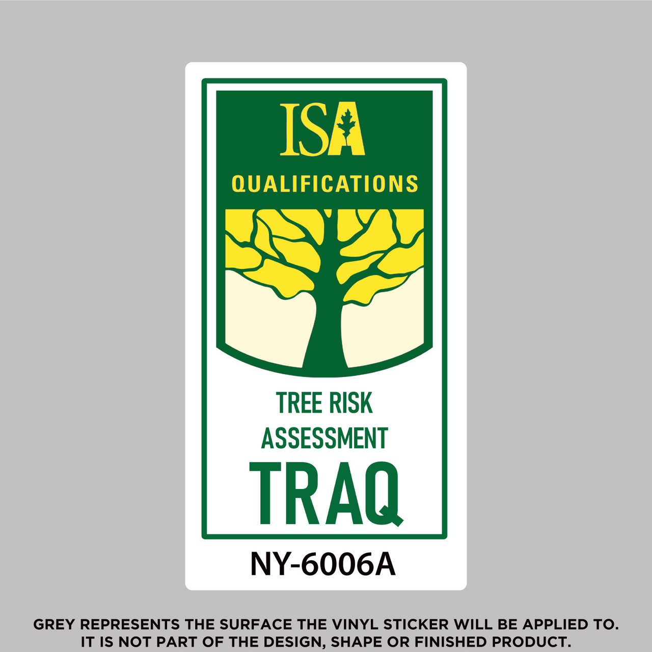 ISA Tree Risk Accessment TRAQ With License Number, Vinyl Sticker