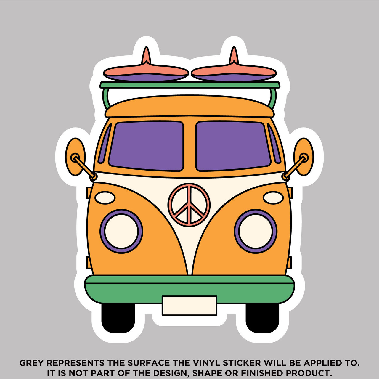 Kombi Mini Bus Front, High Quality Vinyl Stickers Perfect for your car ...