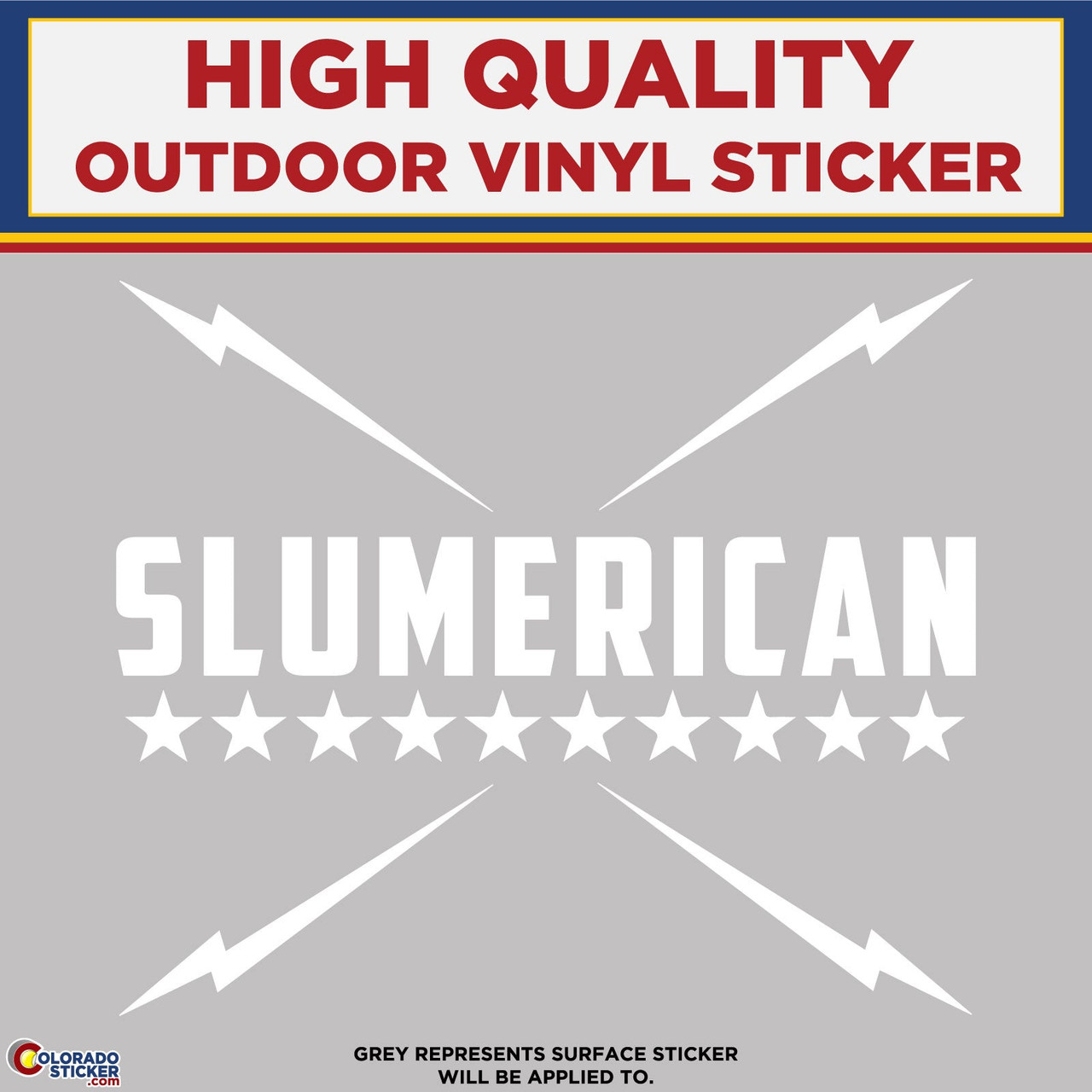 Slumerican Script Slumerican Flag Decal