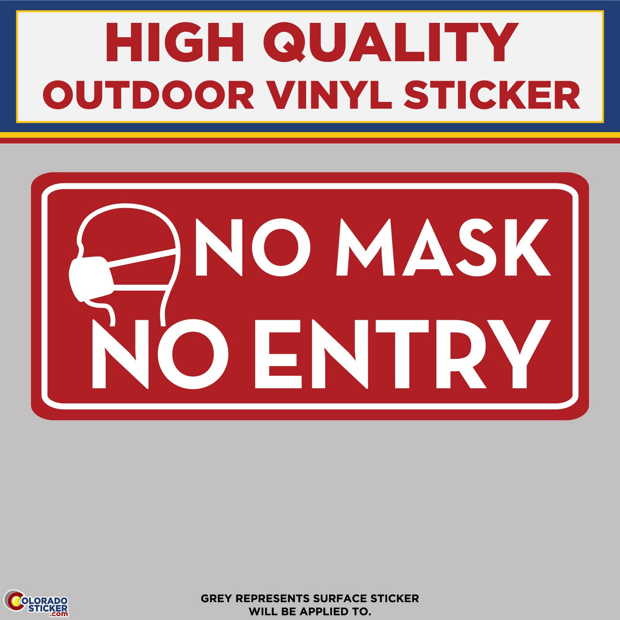 No One Mask Sticker No Mask No Entry, High Quality Vinyl Stickers