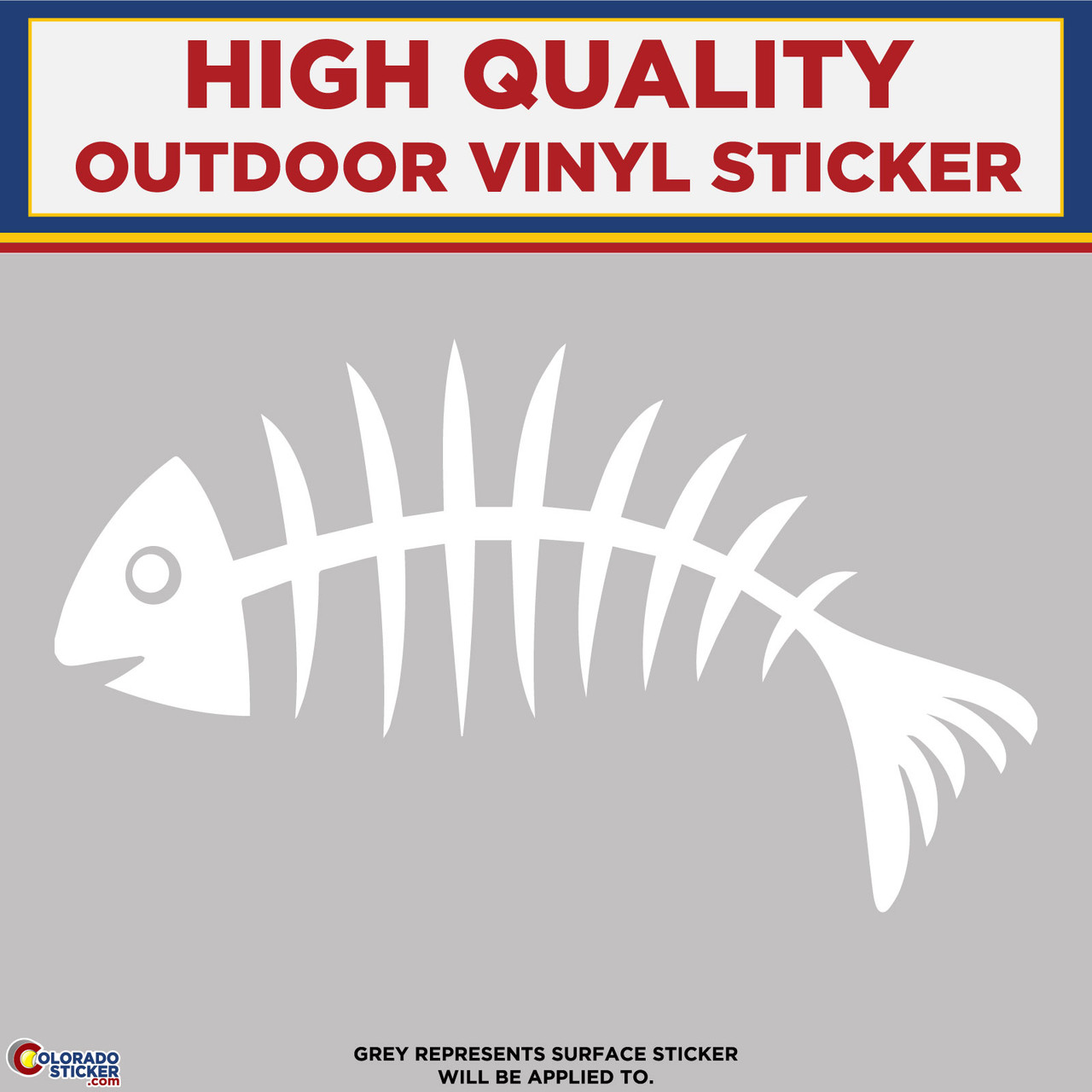 Die Cut Fish Bone Skeleton, High Quality Vinyl Stickers