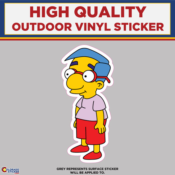Milhouse Van Houten From The Simpsons, High Quality Vinyl Stickers