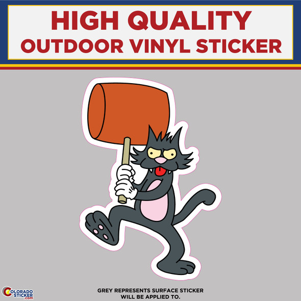 Scratchy From The Simpsons, High Quality Vinyl Stickers physical New Shop All Stickers Colorado Sticker