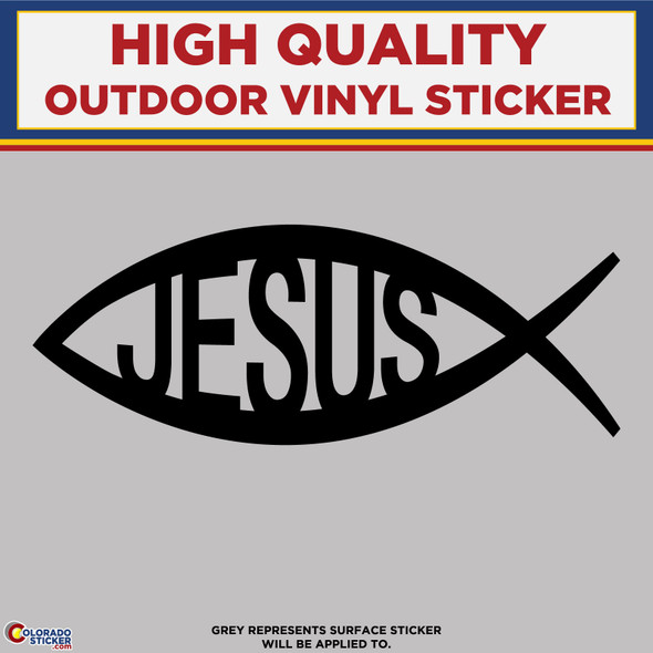 Jesus Fish, Die Cut High Quality Vinyl Sticker Decals physical New Shop All Stickers Colorado Sticker