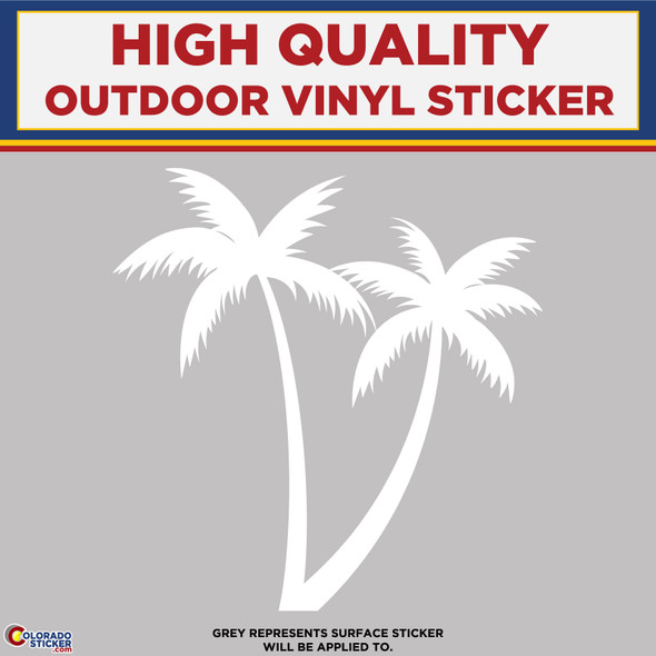 Palm Trees, Die Cut High Quality Vinyl Sticker Decals white