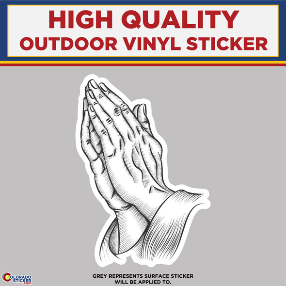 Prayer Hands, High Quality Vinyl Stickers New Colorado Sticker