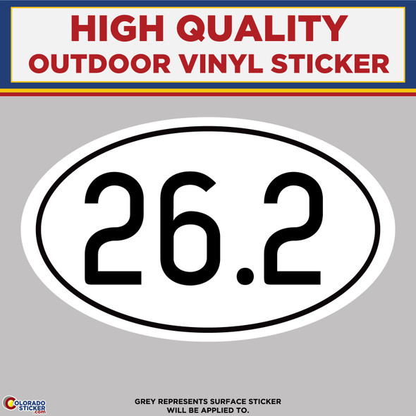 26.2 Marathon, High Quality Vinyl Stickers