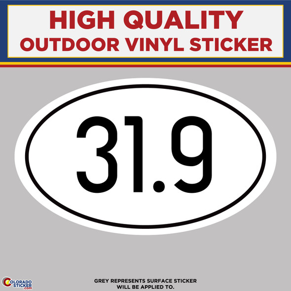 31.9 Marathon, High Quality Vinyl Stickers