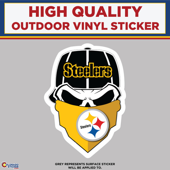 Steelers Skull and Mask, High Quality Vinyl Stickers New Colorado Sticker