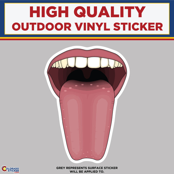 Tongue Sticking Out, High Quality Vinyl Stickers