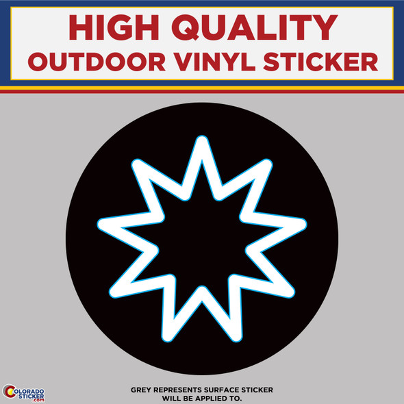 Bahai Star Symbol, High Quality Vinyl Stickers