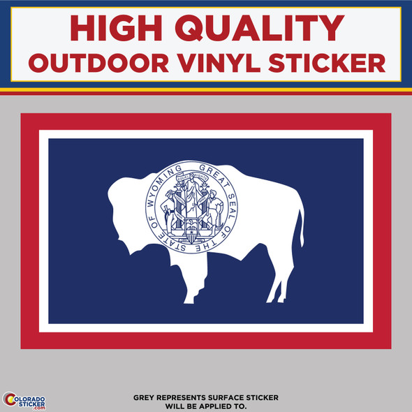 Wyoming State Flag, High Quality Vinyl Stickers