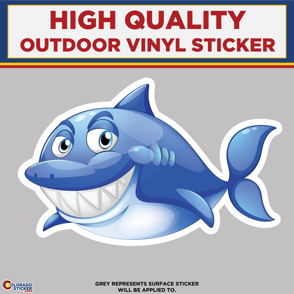 Smiling Shark, High Quality Vinyl Stickers physical New Shop All Stickers Colorado Sticker