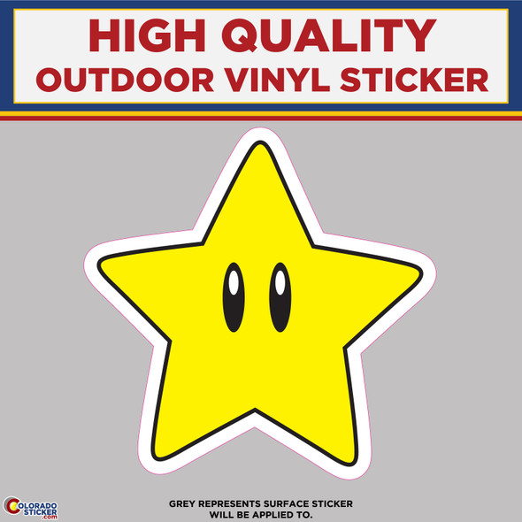 Star Super Mario Bros, High Quality Vinyl Stickers
