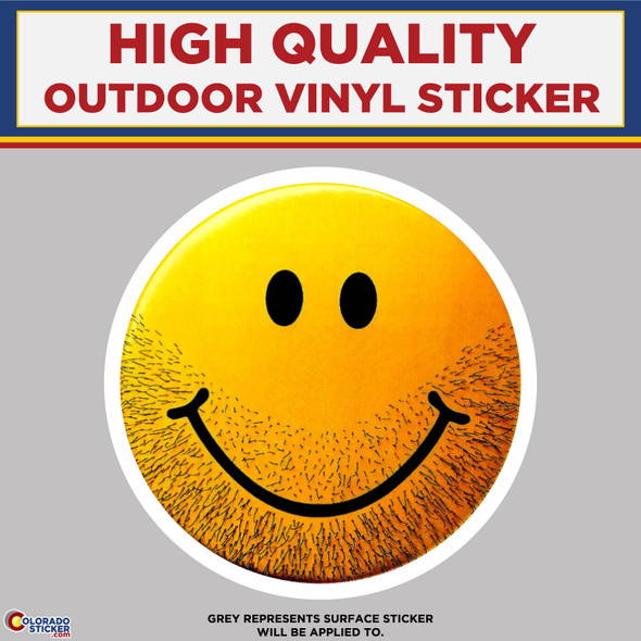Scruffy Smile Face Jeep Icon, High Quality Vinyl Stickers