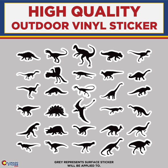 Dinosaur Sticker Sheet, High Quality Vinyl Stickers