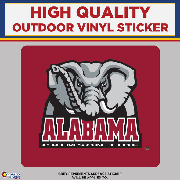 Alabama Crimson Tide Elephant, High Quality Vinyl Stickers New Colorado Sticker