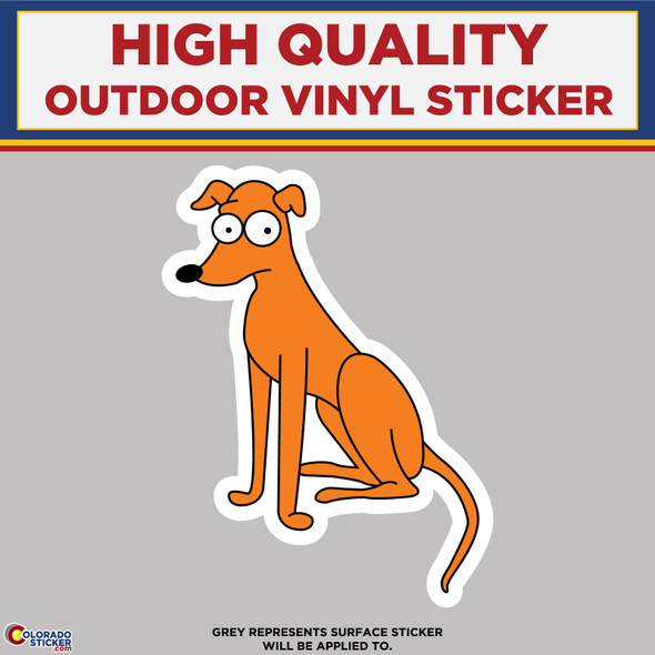 Santa's Little Helper Dog from The Simpsons, High Quality Vinyl Stickers