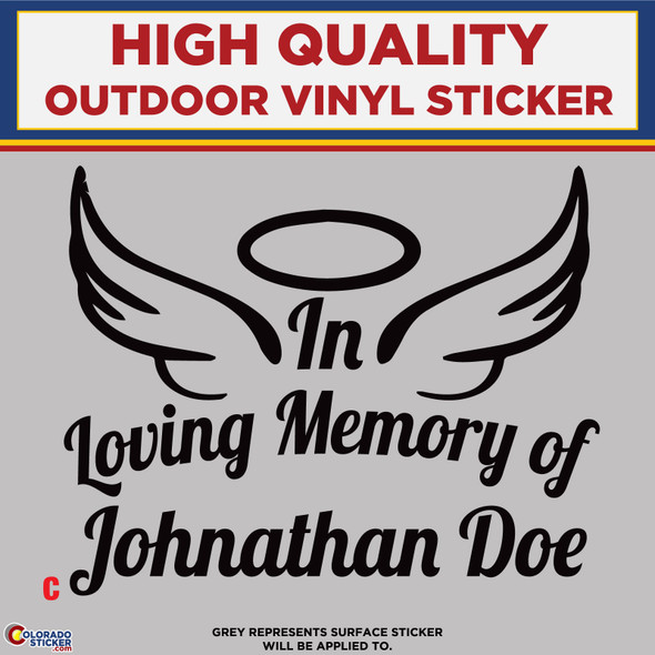 In Loving Memory - C, High Quality Die Cut Vinyl Sticker Decals