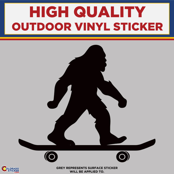 Big Foot on Skateboard, Die Cut High Quality Vinyl Stickers