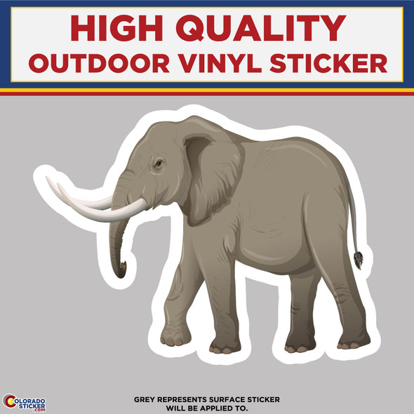 Realistic Elephant, High Quality Vinyl Stickers