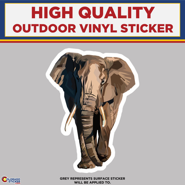 Brown Elephant, High Quality Vinyl Stickers