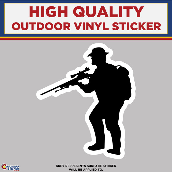 Standing Hunter, High Quality Vinyl Sticker Decals