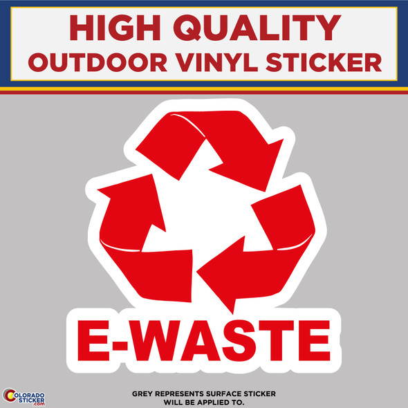 E- Waste Trash Can Waste Basket, High Quality Vinyl Stickers