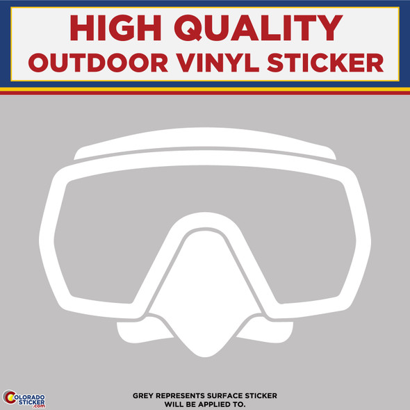 Scuba Mask White Die Cut, High Quality Vinyl Stickers